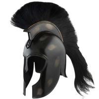 HM-0938 - Achilles Trojan Helmet Replica Myrmidon Carbon Steel with Black Crest Plume