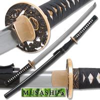 SS-796BK - Musashi 1060 Carbon Steel Clay Tempered Samurai Sword