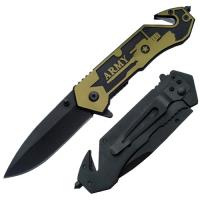 SP-938 - Army Tank Rescue Knife Spring Assist Legal Automatic with Glass Breaker