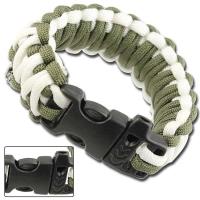 AZ834 - Skullz Survival Whistle 17.06 FT Paracord Bracelet OD White