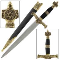 WG906BK - King Solomon Medieval Crusader Dagger Black