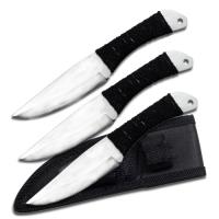 A4303 - Full Tang Target Thrower Set of 3 Knives Cord Wrapped Handle 6.5in Overall