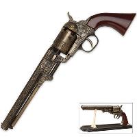 BK1865/SMB-1105 - Black Powder Outlaw Revolver Replica with Stand - BK1865