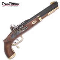 TD9008 - Trapper Classic Muzzleloading Flintlock Pistol Blued Barrel Select Hardwood Stock 50 Caliber