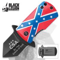 19-BV406 - Black Legion CSA Flag Money Clip Mini Pocket Knife