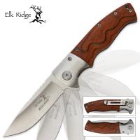 19-MC3725 - Elk Ridge Spring Assisted Opening Pakkawood Handle Knife