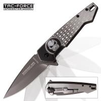 19-MC40698 - Tac Force Respirator Speedster Assisted Opening Pocket Knife Industrial Gray TiNi Blade Coating