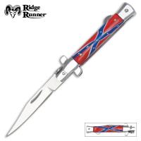 19-RR550 - Ridge Runner Stiletto Rebel Flag Folding Knife