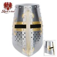 BK1857 - Crusader Helmet with Brass Fittings - BK1857