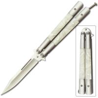 BF-266WP - Balisong Butterfly Knife White Pearl Handle