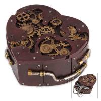 BK3559 - Heart Shaped Steampunk Trinket Box
