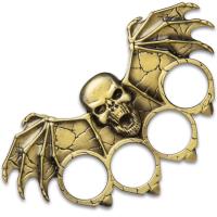 BK4999BAT BK4735 - Skull with Bat Wings Paperweight Crafted of Stainless Steel