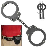 AZ788 - Busted High Security Authentic Stainless Steel Handcuff Black AZ788 Swords Knives and Daggers Miscellaneous