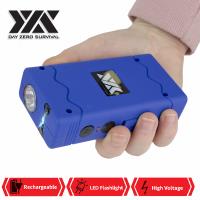 DZS3000-BL - DZS Rechargeable Blue Stun Gun with Safety Disable Pin LED Flashlight