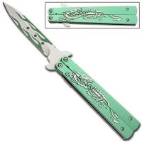 WG852 - Dragon Flame Spring Assisted Knife Green WG852 Spring Assisted Knives