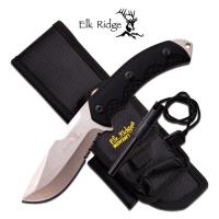 ER-537BK - Elk Ridge Full Tang Fixed Blade Knife Fire Starter Black