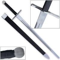 EW-1142 - Knightly Medieval Crossguard Longsword 45.5in Sword with Wrapped Wooden Scabbard