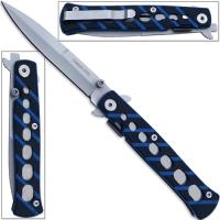 EW782-40 - Slim Fox Stiletto Knife Blue Compact Folding Slickster G10 Handle