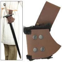 AT516 - Fur Lined Leather Sword Frog Brown AT516 - Swords