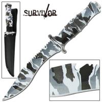 HK3-SO - Jungle Survival Outdoor Hunter Arctic Camo Bowie Knife