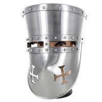 IN2288PL16 - Crusader 16G Pot Helmet with Templar Face Guard