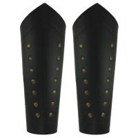 IN6151BK - Rangers Sable Studded Leather Greaves