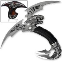KM-0018 - Dragonrend Ceremony of the Dovahkiin Dragon Dagger Dual Bladed with Display Stand
