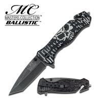 MC-A007BS - Silver Collection Skull Tanto Spring Assist Knife