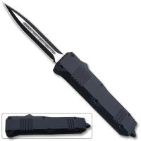 OTFM-38BK - Dalta Black Legacy Edge OTF Knife Spear Point Double Edged Blade