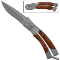 GBS52 - Rosewood Butterfly Knife Silver GBS52 Knives
