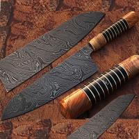 SDM-2192 - Custom Made Damascus Steel Chef Knife Olive Wood Buffalo Horn