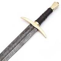 SSD2286 - Language of Battle Damascus Steel Viking Sword Back Sheath Included