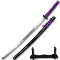 SW-72PE - Samurai Katanas Sword Purple Come w/Table Stand 40&quot; Overall