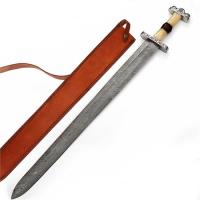 SW004DM-SR - Anglo Saxon No Man&#39;s Land Damascus Battle Sword