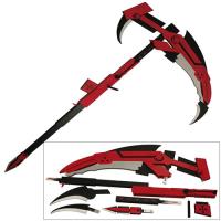 T-6000 - Rwby Crescent Rose Cosplay Wooden Scythe Ruby Weapons Red Full Sized High Velocity Sniper