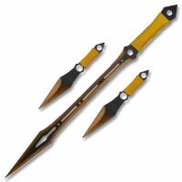 T661086GD - Gold Ninja Warrior Sword Knife Set
