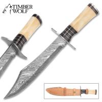 TW701 - Timber Wolf Death Valley Bowie Knife And Leather Sheath