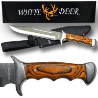 WD-4994 - White Deer Full Tang Bowie Knife 15in with Sheath and Hardwood Handle