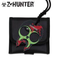 ZB-061BG - Zombie Hunter Knuckle Buckles Blue Green with Red Splash