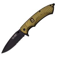 A-A1025GP - Officially Licensed US Army Spring Assisted Tactical Survival Knife Green Serrated