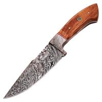 DHK2141 - Damascus Full Tang Top Quality Flame Ridge Hunt For Life Hunting Knife