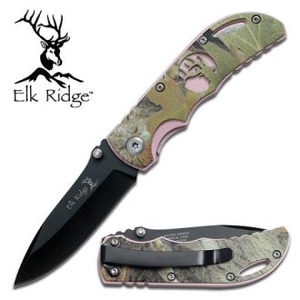 Elk Ridge Folding Knife Green Camo