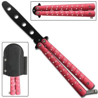 Studded Butterfly Knife Trainer Pink
