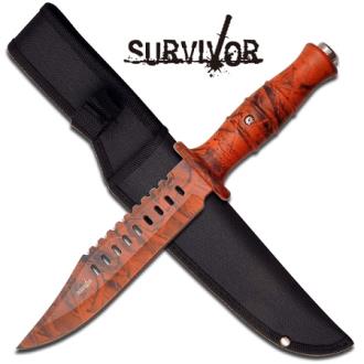 Survivor Series Six 12" Survival Knife Orange Camo