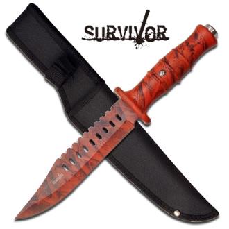 Survivor Series Six 12" Survival Knife Red Camo