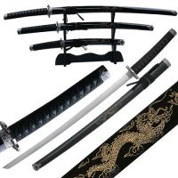 JL-021BDE4 - Decorative 4 Piece Samurai Sword Set Black