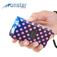 M25000-PDR - 25 Million Volt Rechargeable Stun Gun with LED Light and Disable Pin Purple Black