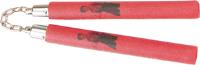 802-r - Martial Arts Nunchaku Chained 12 Inch Red Foam Padded