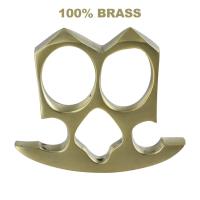 3Q2-BN1 - Two Finger Double Knuckle Pure Brass Novelty Paper Weight Knuckleduster