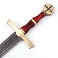PK1222D - Descendent of the Holy Knights Damascus Steel Templar Knight Sword